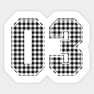 Plaid Number - 03 - Dark Sticker